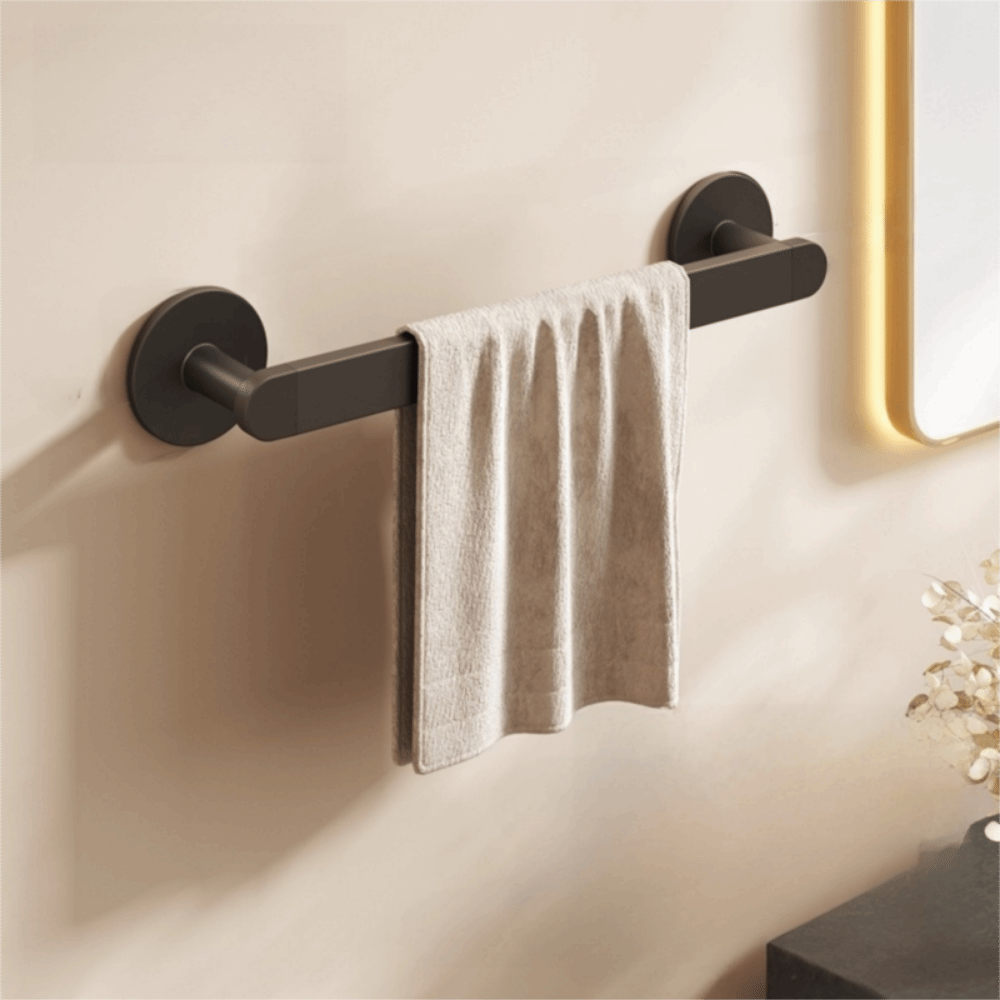 Durable Adhesive Bamboo Wooden Towel Rack Waterproof Toilet Storage Bathroom Organizer Wall-Mounted No Drill Shelf Bathroom