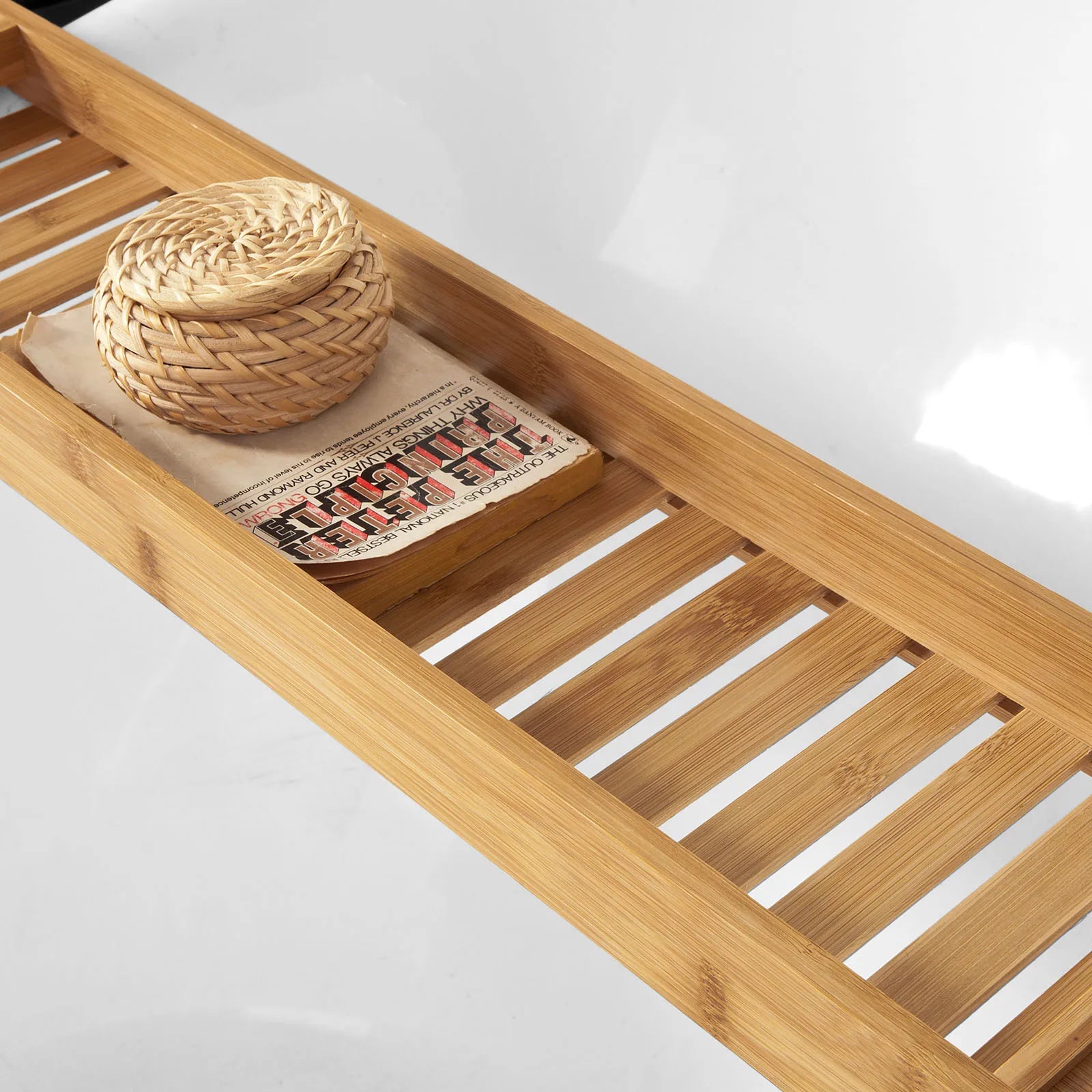 SoBuy FRG212-N 80cm Long-Beautiful Bathtub shelf Bamboo Bathtub Board Bathtub Rays Tub Bridge