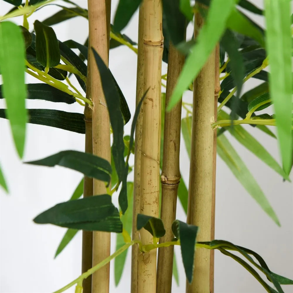 Outsunny Artificial bamboo with flower pot plant leaves realistic decorative