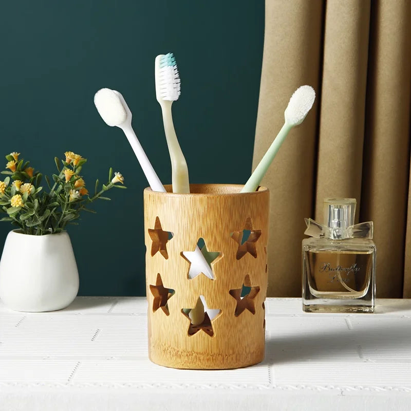 Bamboo toothbrush holder bamboo toothbrush accessories toothbrush pen makeup brush organizer biodegradable （Circular ）