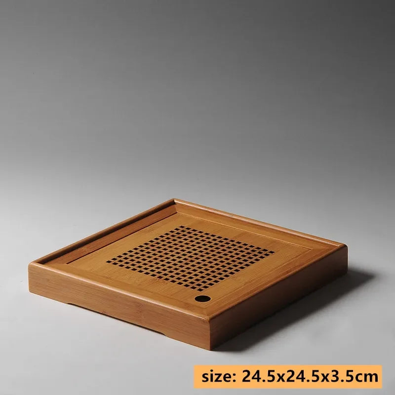 Exquisite Bamboo Tray Water Storage Tea Table Trays Decorative Chinese Tea Accessories Custom Tea Ceremony Tray Teapot Storage