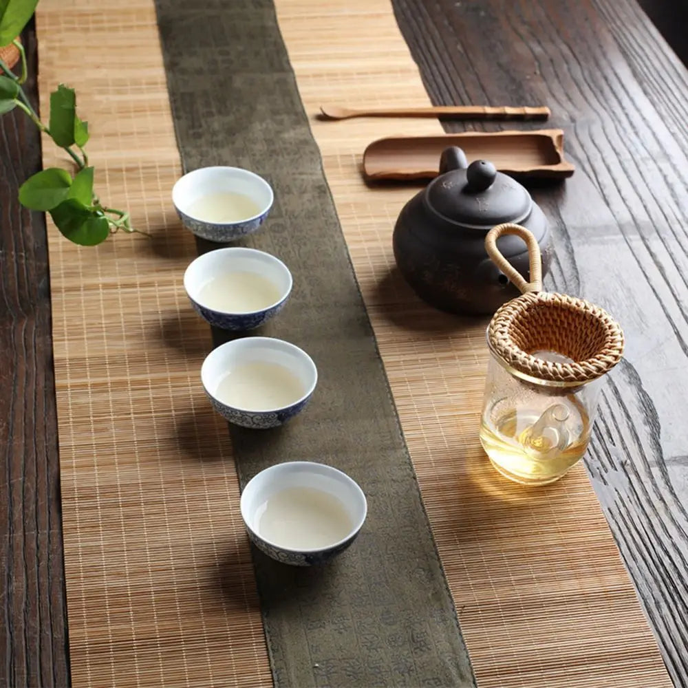 1Pc Japanese-style Natural Bamboo Rattan Tea Scoop Tea Shovel Tea Leaves Chooser Holder Spoon for Tea Honey Coffee High Quality