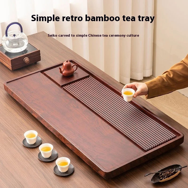 GIANXI 50cm Home And Kitchen Tea Tray Coffee And Tea Set Bamboo Tray For Chaban Tea Table Office Puer Tea Chinese Serving Tray