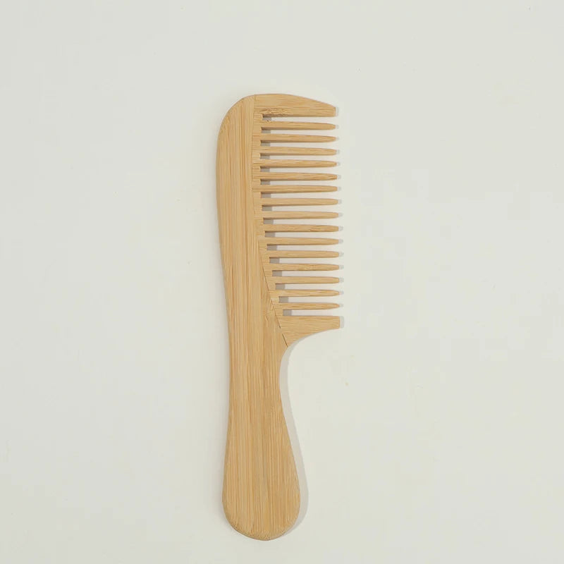 1pcs/7pcs Multiple Types Natural Bamboo & Wood Handmade Wooden Combs Collection, Wide & Fine Teeth
