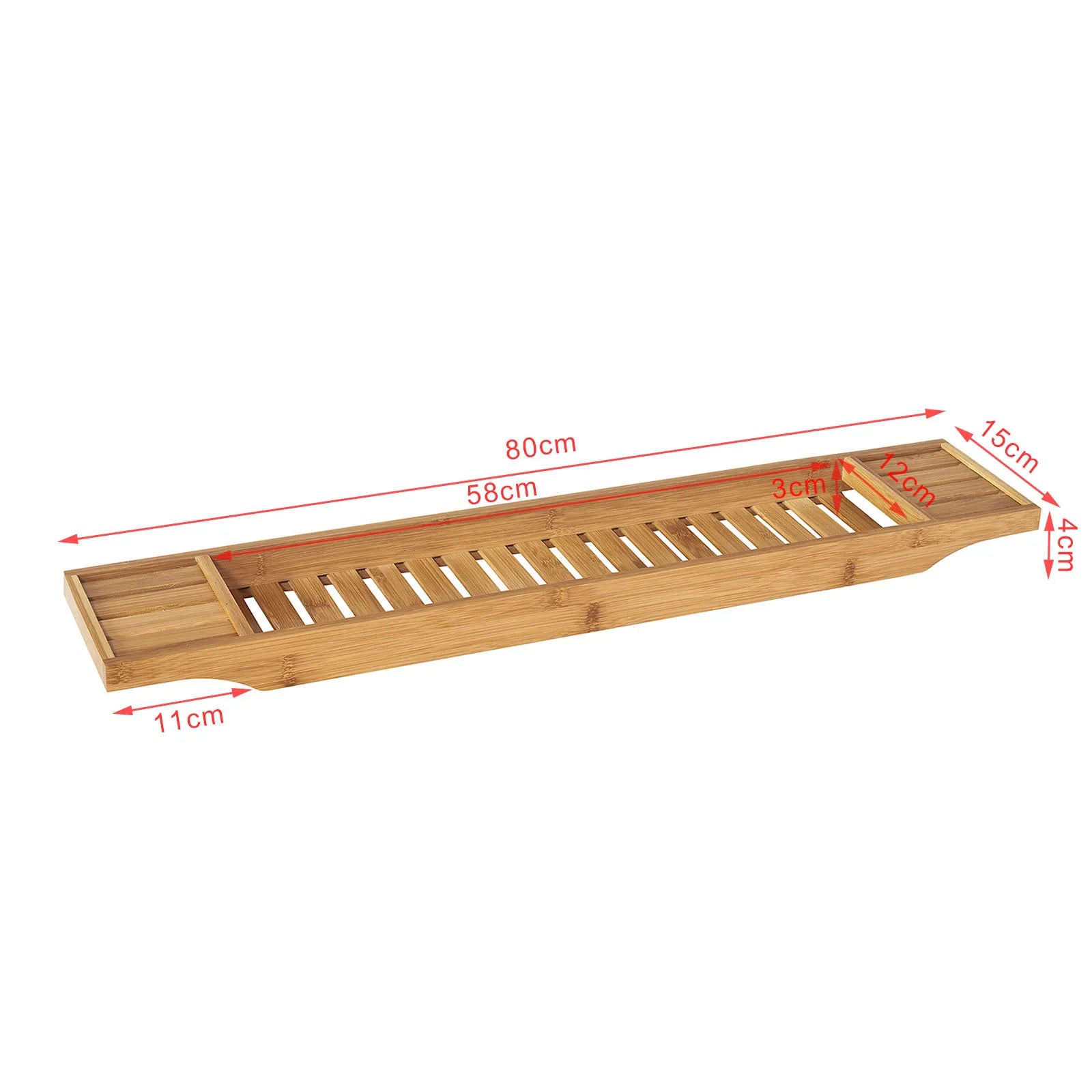 SoBuy FRG212-N 80cm Long-Beautiful Bathtub shelf Bamboo Bathtub Board Bathtub Rays Tub Bridge