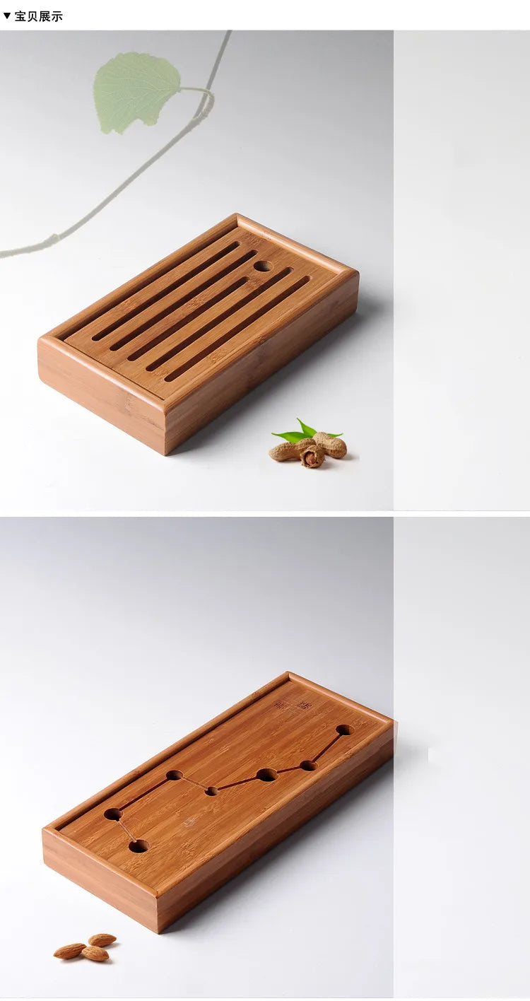 Exquisite Bamboo Tray Water Storage Tea Table Trays Decorative Chinese Tea Accessories Custom Tea Ceremony Tray Teapot Storage