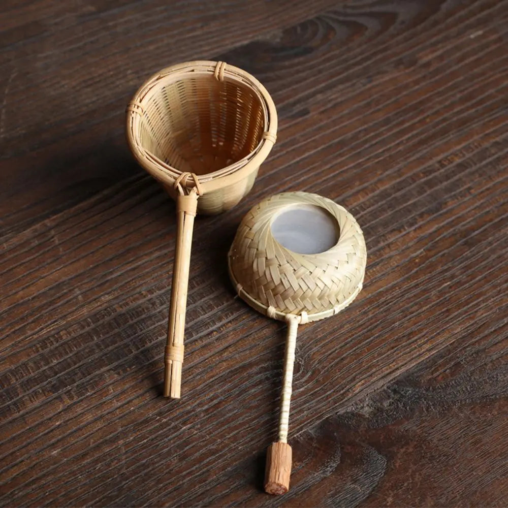 1Pc Japanese-style Natural Bamboo Rattan Tea Scoop Tea Shovel Tea Leaves Chooser Holder Spoon for Tea Honey Coffee High Quality