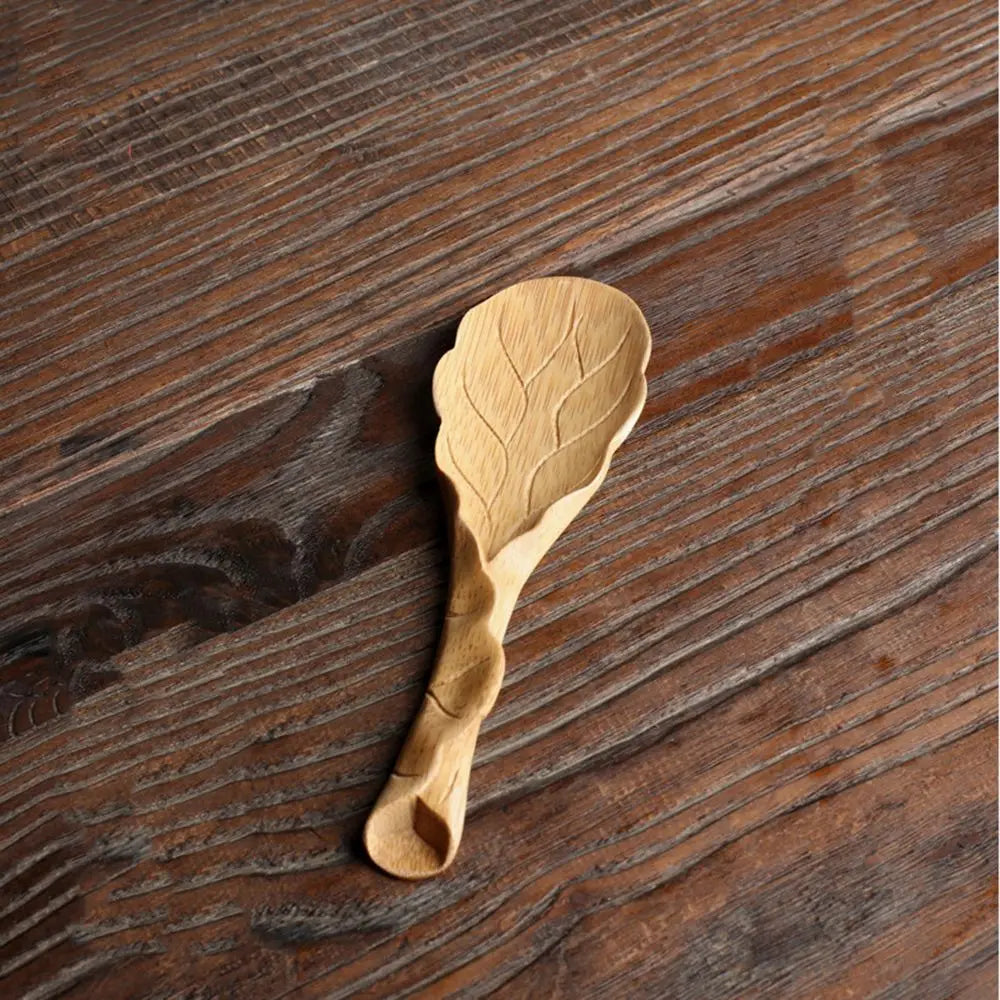 1Pc Japanese-style Natural Bamboo Rattan Tea Scoop Tea Shovel Tea Leaves Chooser Holder Spoon for Tea Honey Coffee High Quality