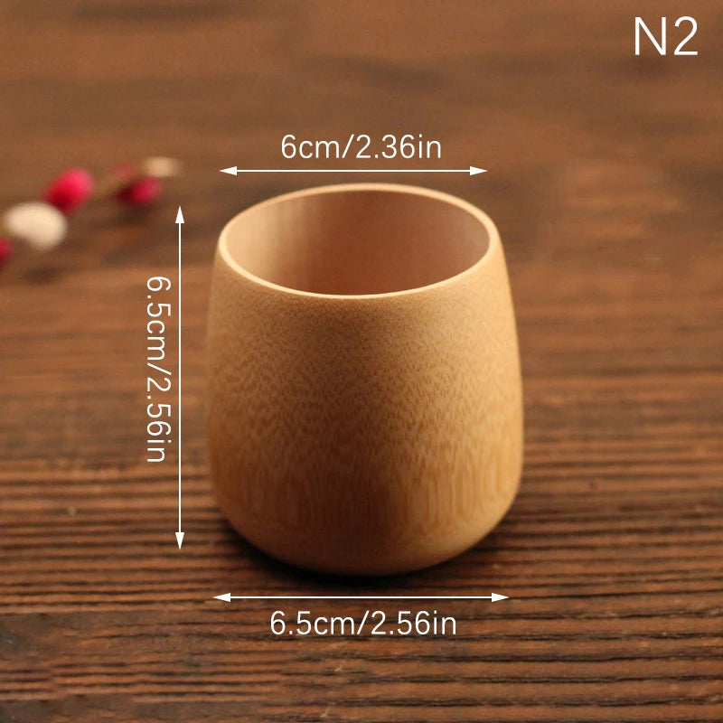 Bamboo Cup Home Japan Style Natural Carved Water Cups Tea Beer Coffee Juice Drinking Mug Handmade Wooden Cup