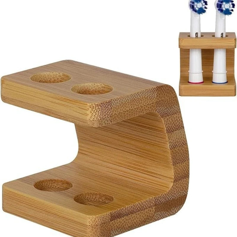 2/3/4 Slots Electric Toothbrush Head Holder Rack Mini Portable Durable Hotel Non Slip Freestanding Natural Bathroom Bamboo Stand