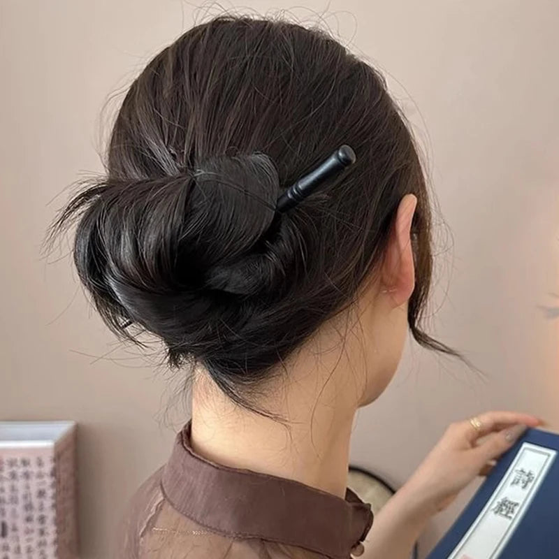 Hairpin Hair Stick Wooden Bamboo Style Updo Hair Fork Bun Elegant Simple Hair Accessories Ponytail Coiffure Hairstyle Headwear