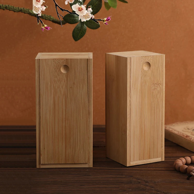 Bamboo Box Creative Desktop Organizer Wooden Storage Box Poker Case Box Cookies Storage Holder Gift Table Decorations