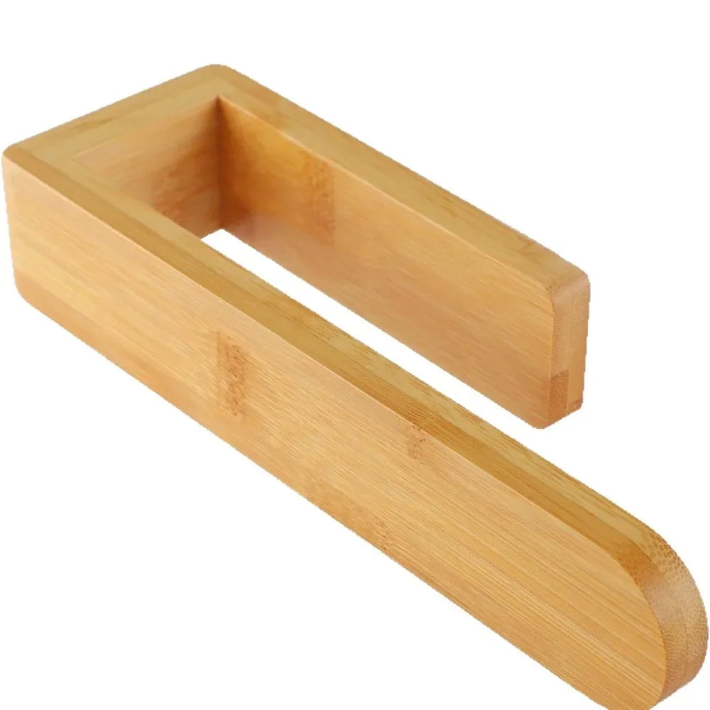 Durable Adhesive Bamboo Wooden Towel Rack Waterproof Toilet Storage Bathroom Organizer Wall-Mounted No Drill Shelf Bathroom