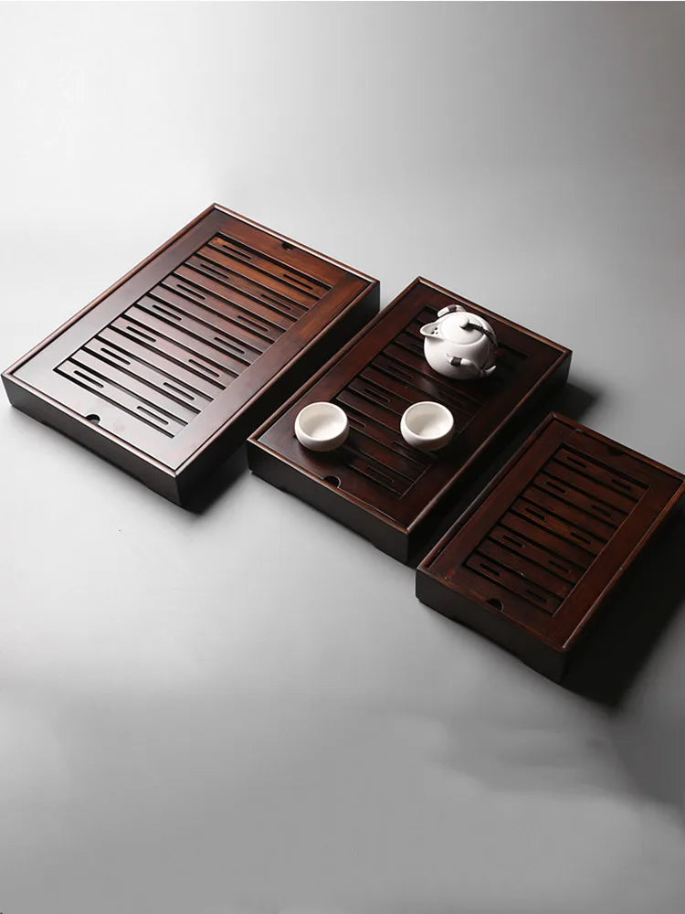 Exquisite Bamboo Tray Water Storage Tea Table Trays Decorative Chinese Tea Accessories Custom Tea Ceremony Tray Teapot Storage