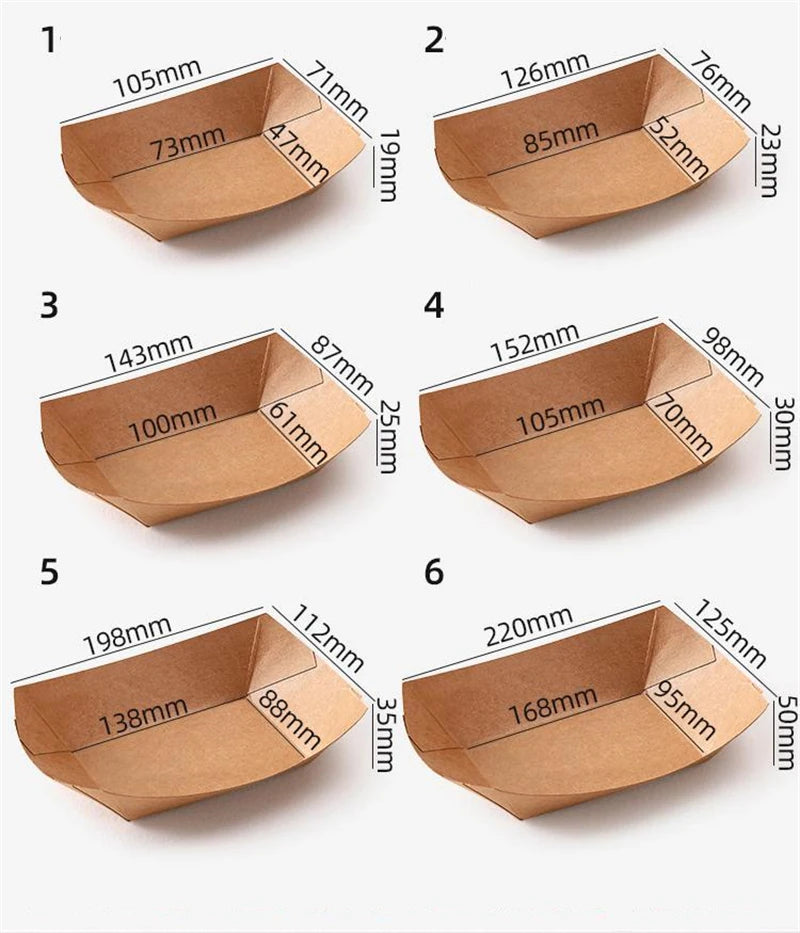 100Pcs Food Trays Sushi Wood Boat Natural Bamboo Disposable Kayak Salad Dessert Pine Cake Boat Snack Bowl Mat Sushi Plate Tray