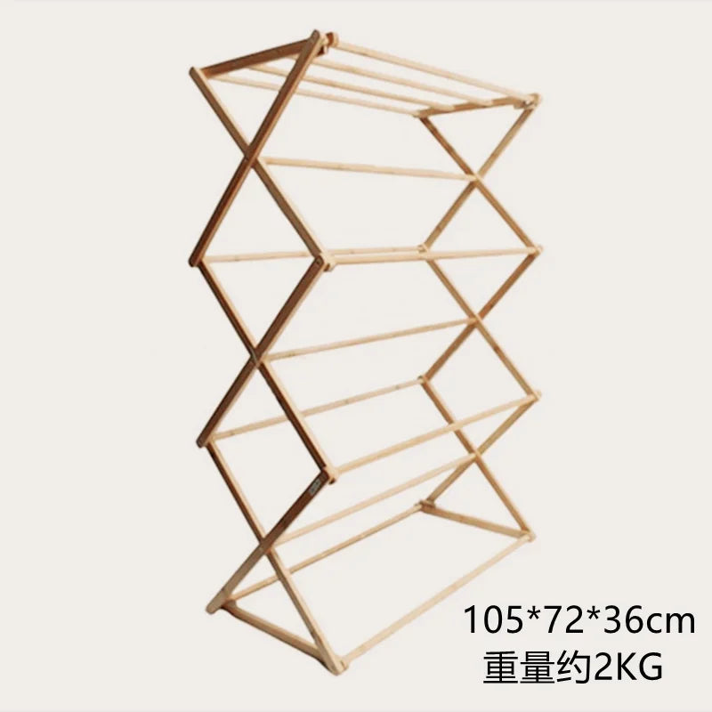 Bamboo Foldable Drying Rack X-Shaped Towel Stand for Balcony Indoor Clothes Drying Solution Eco-Friendly Material Space-Saving