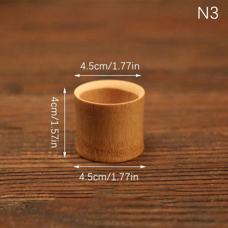 Bamboo Cup Home Japan Style Natural Carved Water Cups Tea Beer Coffee Juice Drinking Mug Handmade Wooden Cup