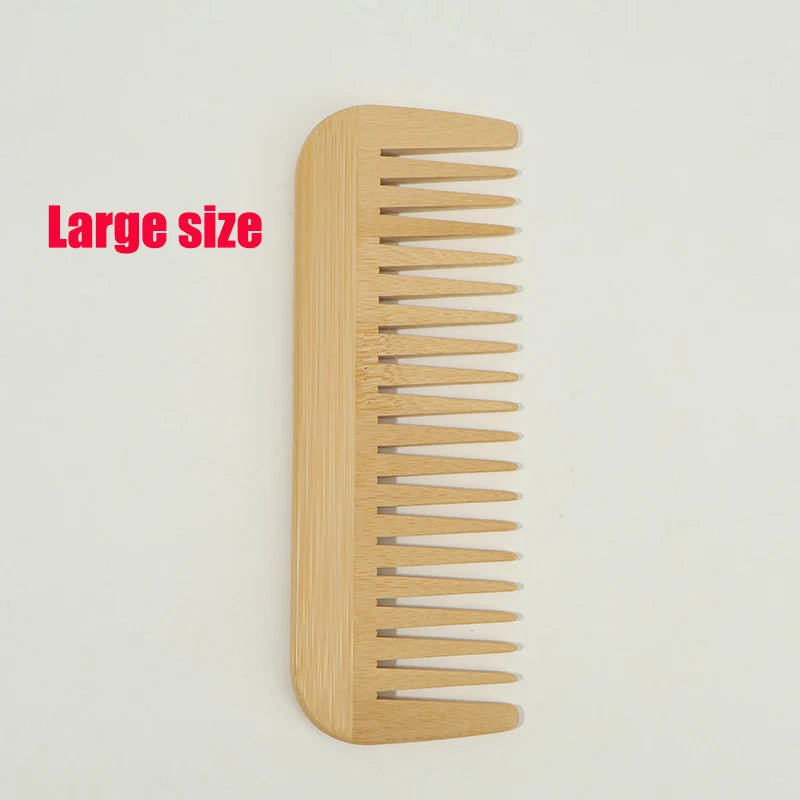 1pcs/7pcs Multiple Types Natural Bamboo & Wood Handmade Wooden Combs Collection, Wide & Fine Teeth