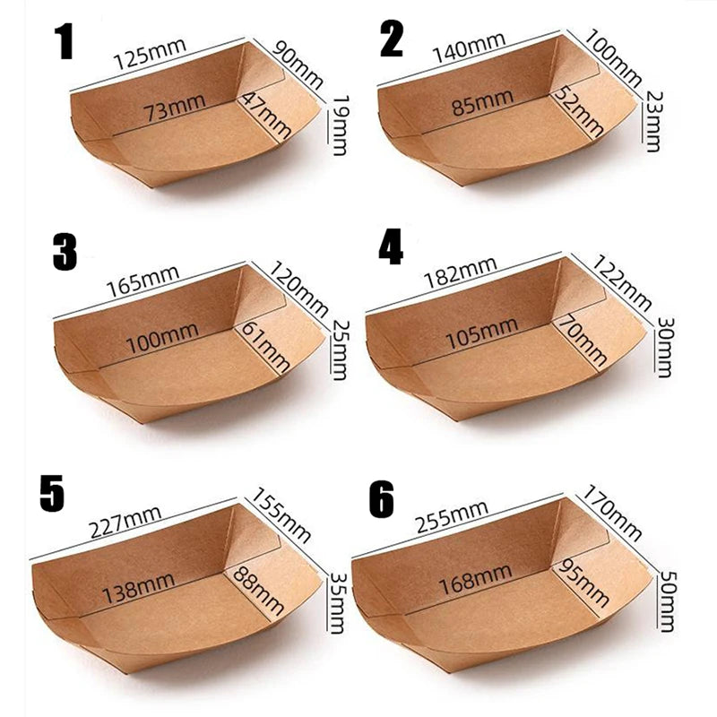 100Pcs Food Trays Sushi Wood Boat Natural Bamboo Disposable Kayak Salad Dessert Pine Cake Boat Snack Bowl Mat Sushi Plate Tray
