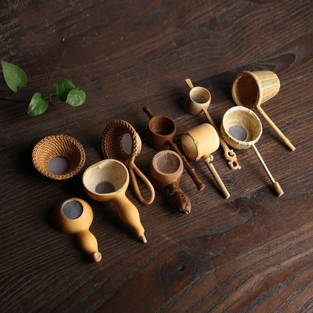 1Pc Japanese-style Natural Bamboo Rattan Tea Scoop Tea Shovel Tea Leaves Chooser Holder Spoon for Tea Honey Coffee High Quality