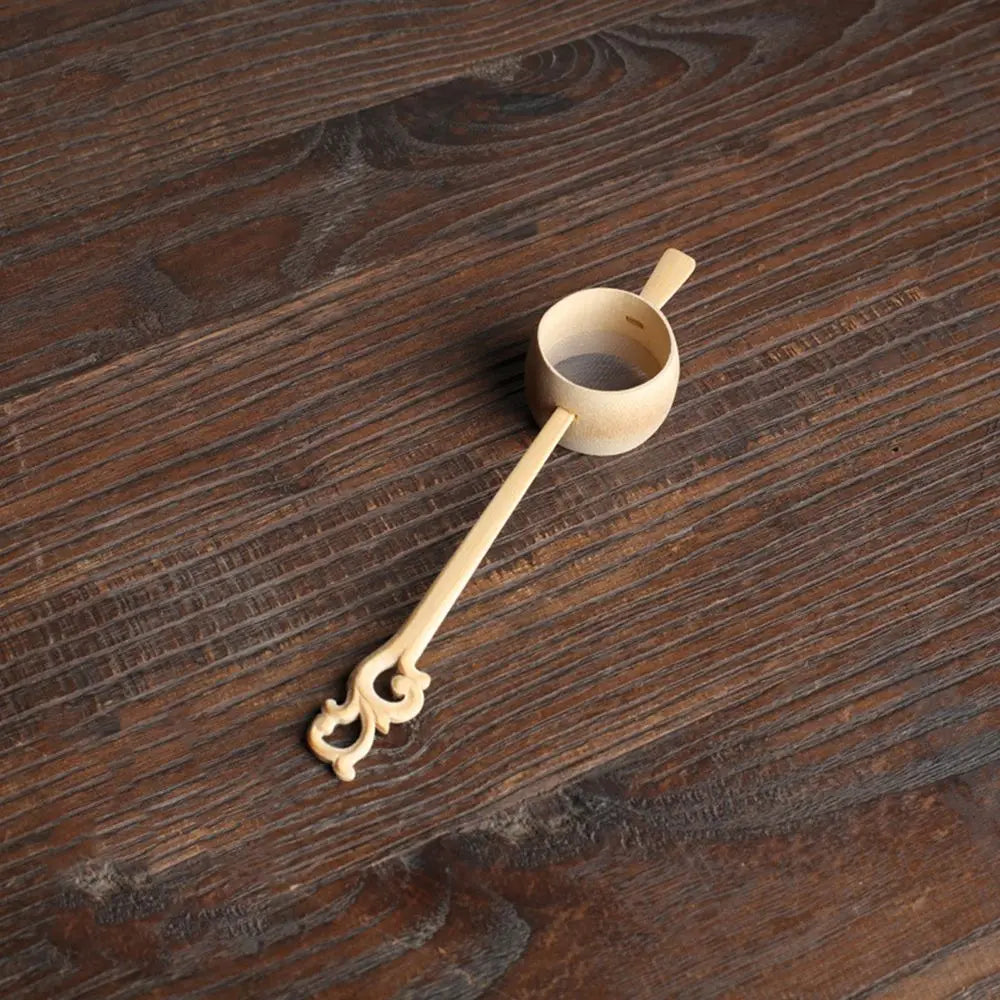 1Pc Japanese-style Natural Bamboo Rattan Tea Scoop Tea Shovel Tea Leaves Chooser Holder Spoon for Tea Honey Coffee High Quality