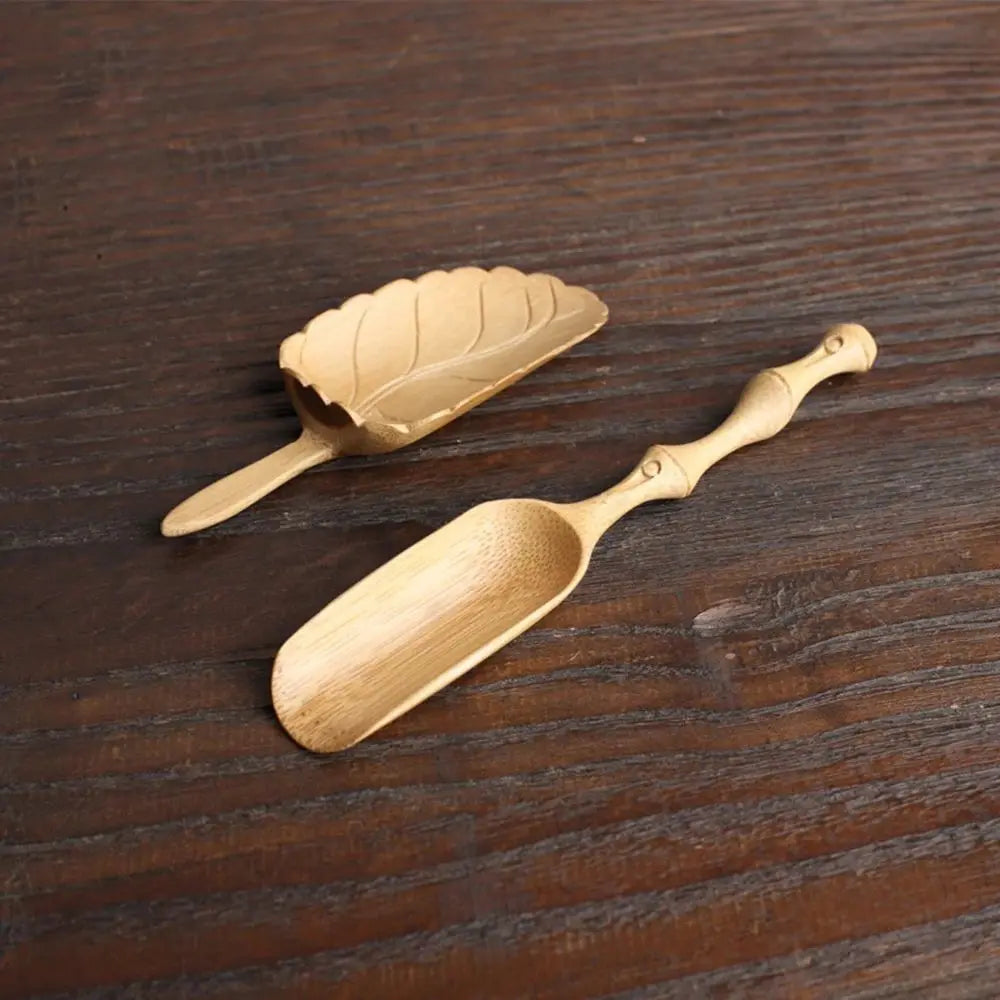 1Pc Japanese-style Natural Bamboo Rattan Tea Scoop Tea Shovel Tea Leaves Chooser Holder Spoon for Tea Honey Coffee High Quality