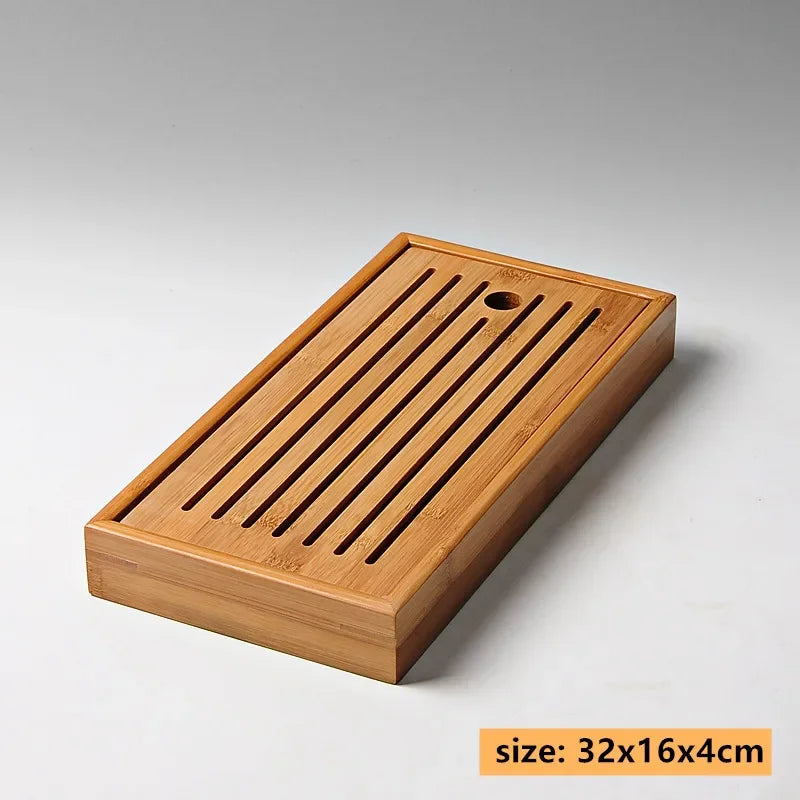 Exquisite Bamboo Tray Water Storage Tea Table Trays Decorative Chinese Tea Accessories Custom Tea Ceremony Tray Teapot Storage