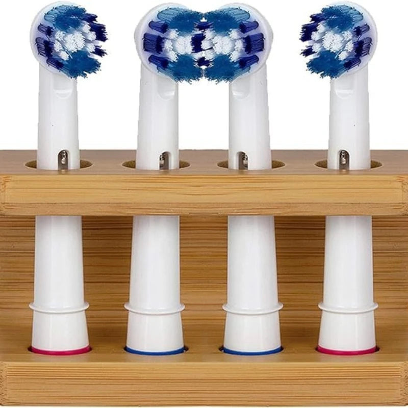 2/3/4 Slots Electric Toothbrush Head Holder Rack Mini Portable Durable Hotel Non Slip Freestanding Natural Bathroom Bamboo Stand