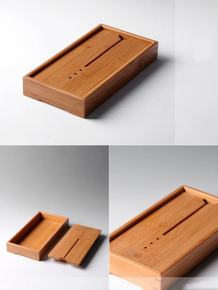 Exquisite Bamboo Tray Water Storage Tea Table Trays Decorative Chinese Tea Accessories Custom Tea Ceremony Tray Teapot Storage