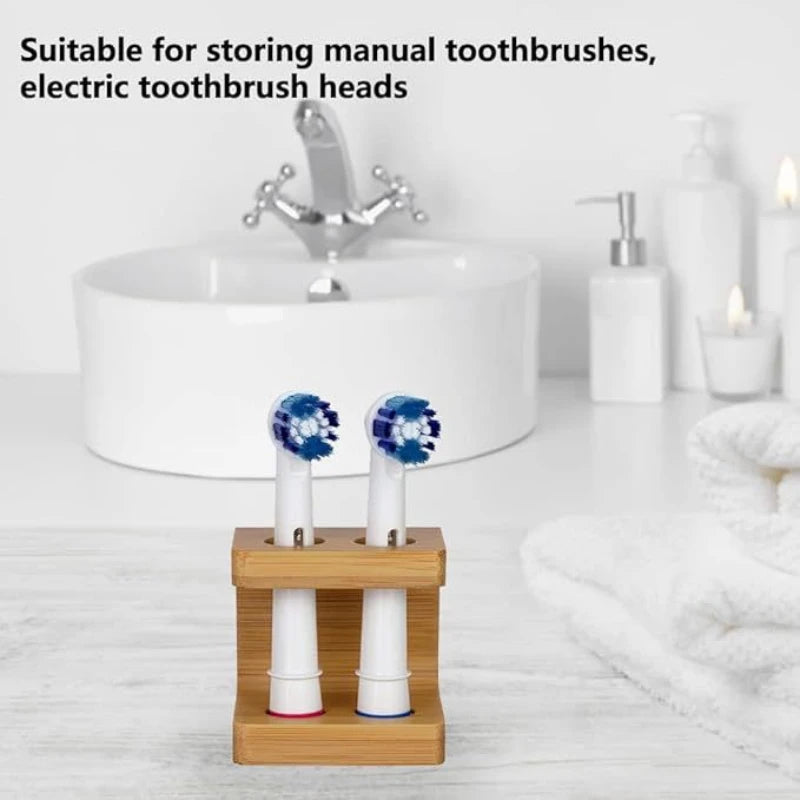 2/3/4 Slots Electric Toothbrush Head Holder Rack Mini Portable Durable Hotel Non Slip Freestanding Natural Bathroom Bamboo Stand