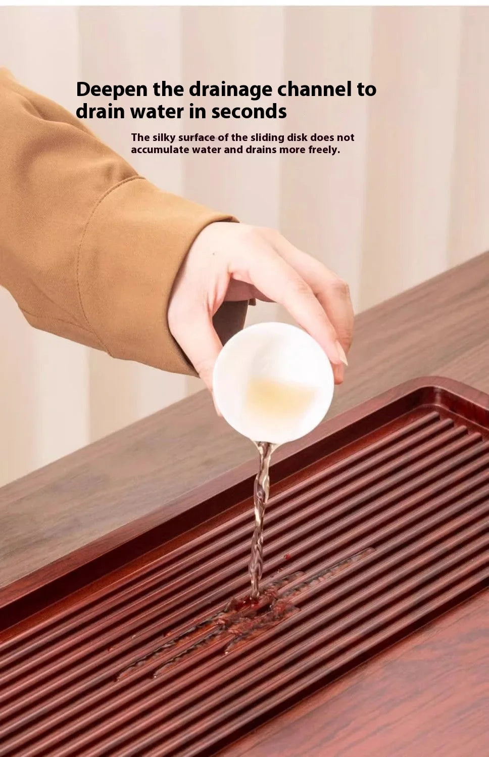 GIANXI 50cm Home And Kitchen Tea Tray Coffee And Tea Set Bamboo Tray For Chaban Tea Table Office Puer Tea Chinese Serving Tray