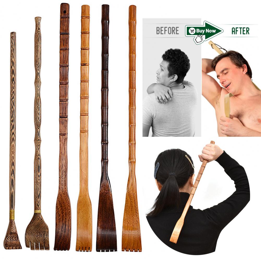 Backscratcher Wood Made From Bamboo etc Comfortable Anti-itch Long Handle Handheld Body Stick Back Massager Household Products