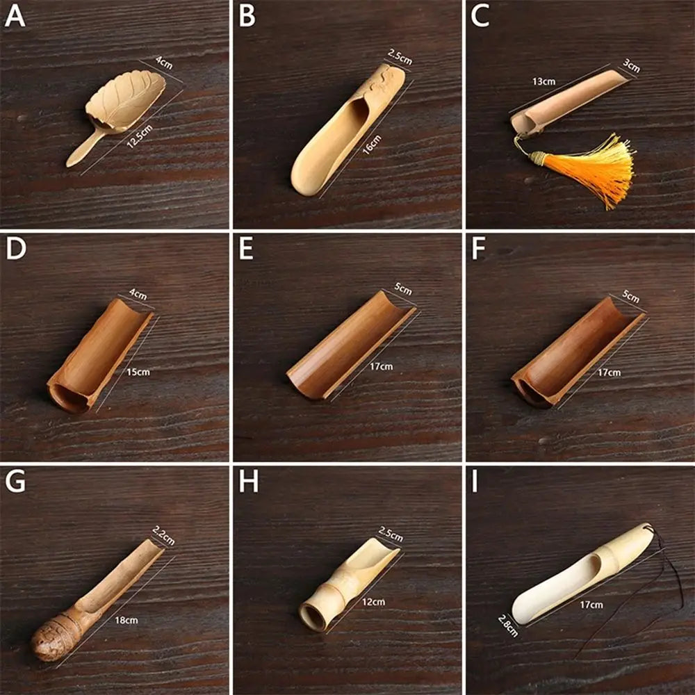 1Pc Japanese-style Natural Bamboo Rattan Tea Scoop Tea Shovel Tea Leaves Chooser Holder Spoon for Tea Honey Coffee High Quality