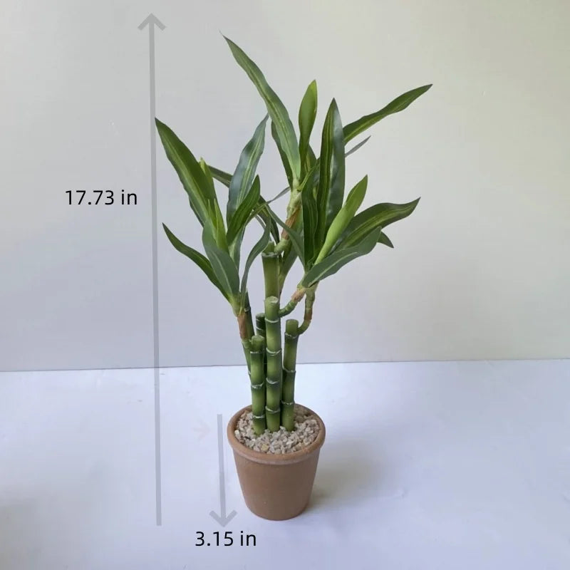 Artificial plants green lucky bamboo fake bonsai horticulture outdoor living room table aesthetic space wedding home decoration