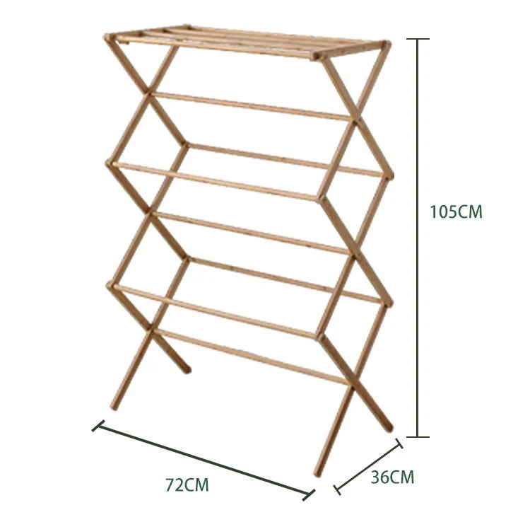 Bamboo Foldable Drying Rack X-Shaped Towel Stand for Balcony Indoor Clothes Drying Solution Eco-Friendly Material Space-Saving