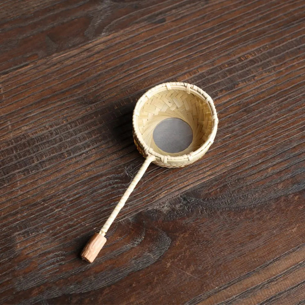 1Pc Japanese-style Natural Bamboo Rattan Tea Scoop Tea Shovel Tea Leaves Chooser Holder Spoon for Tea Honey Coffee High Quality