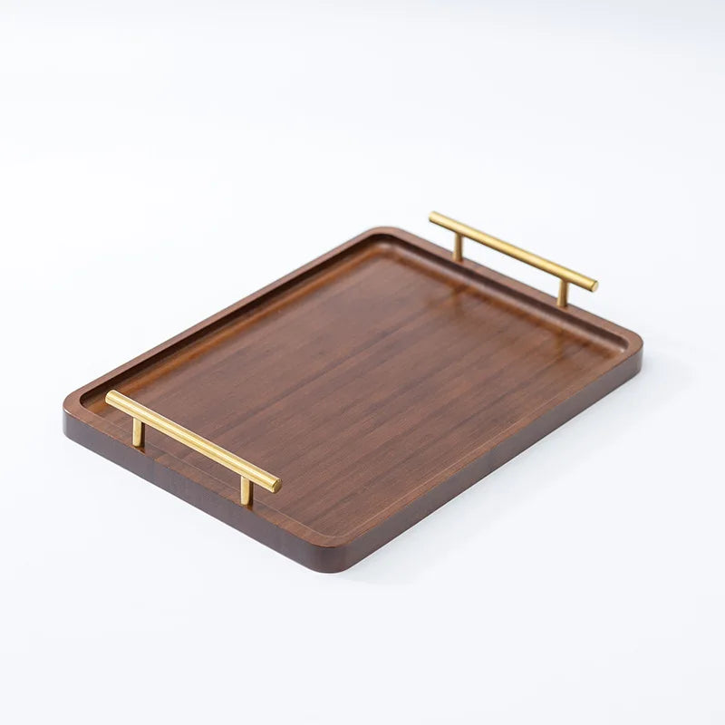 1pc brown bamboo trays with handles,kitchen counter storage trays,dining service trays,home decoration trays,living room bedside