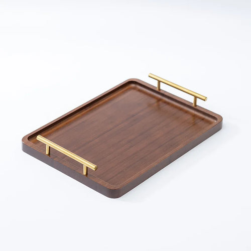 1pc brown bamboo trays with handles,kitchen counter storage trays,dining service trays,home decoration trays,living room bedside