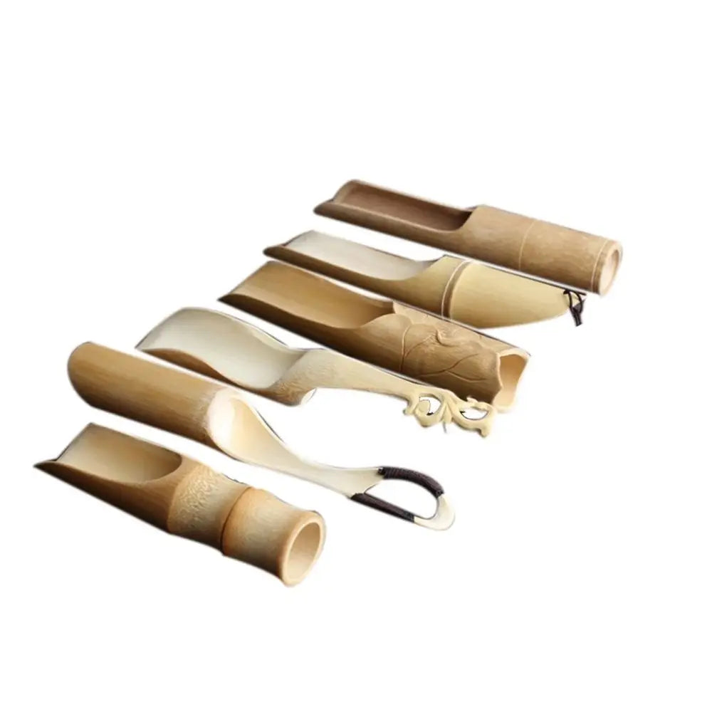 1Pc Japanese-style Natural Bamboo Rattan Tea Scoop Tea Shovel Tea Leaves Chooser Holder Spoon for Tea Honey Coffee High Quality