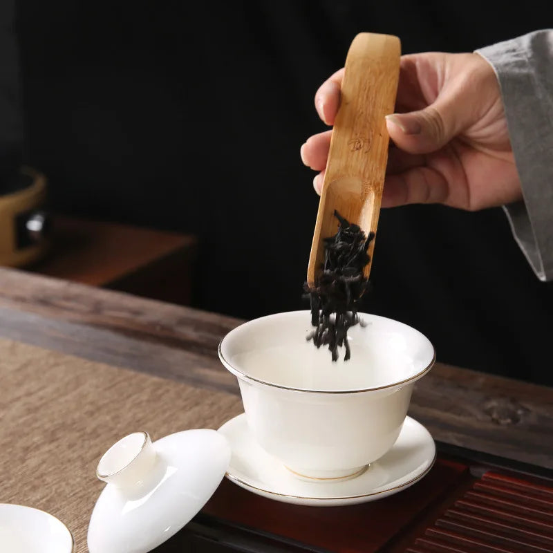 1Pc Natural Bamboo Wooden Fish Shape Tea Spoon Chinese Kong Fu Tea Coffee Shovel Tea Ceremony Teaware Accessories Handmade