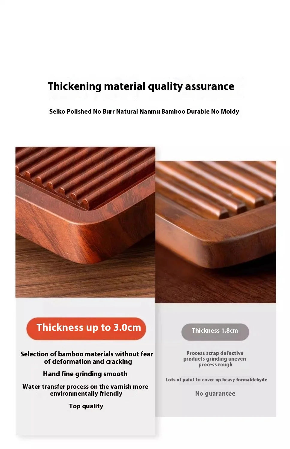 GIANXI 50cm Home And Kitchen Tea Tray Coffee And Tea Set Bamboo Tray For Chaban Tea Table Office Puer Tea Chinese Serving Tray