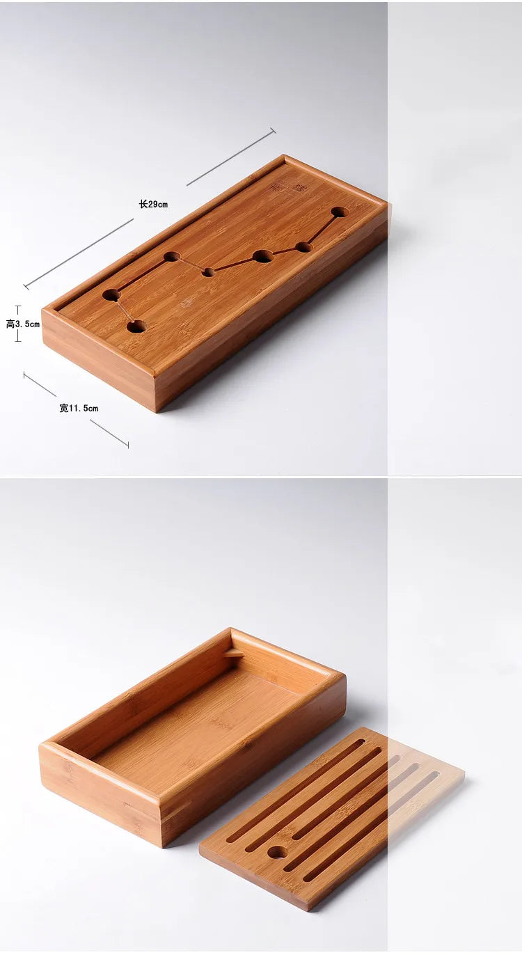Exquisite Bamboo Tray Water Storage Tea Table Trays Decorative Chinese Tea Accessories Custom Tea Ceremony Tray Teapot Storage
