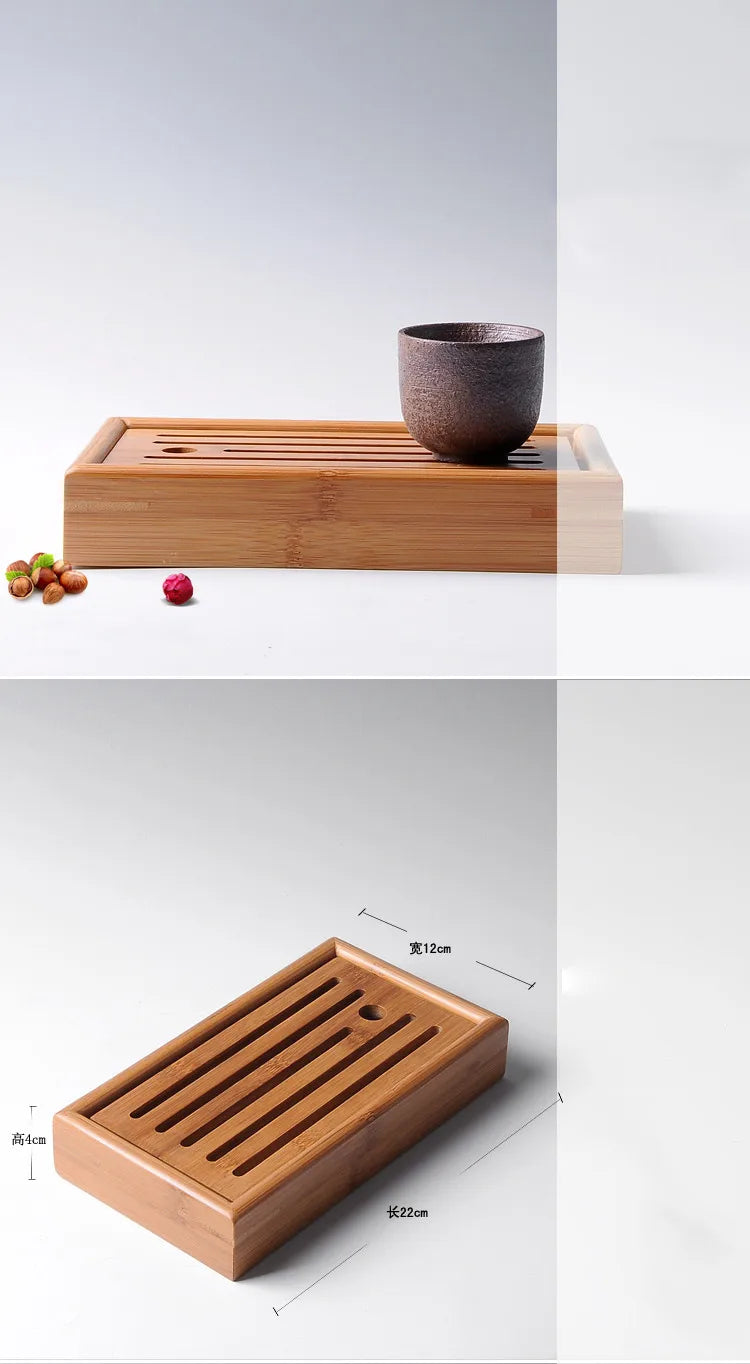 Exquisite Bamboo Tray Water Storage Tea Table Trays Decorative Chinese Tea Accessories Custom Tea Ceremony Tray Teapot Storage