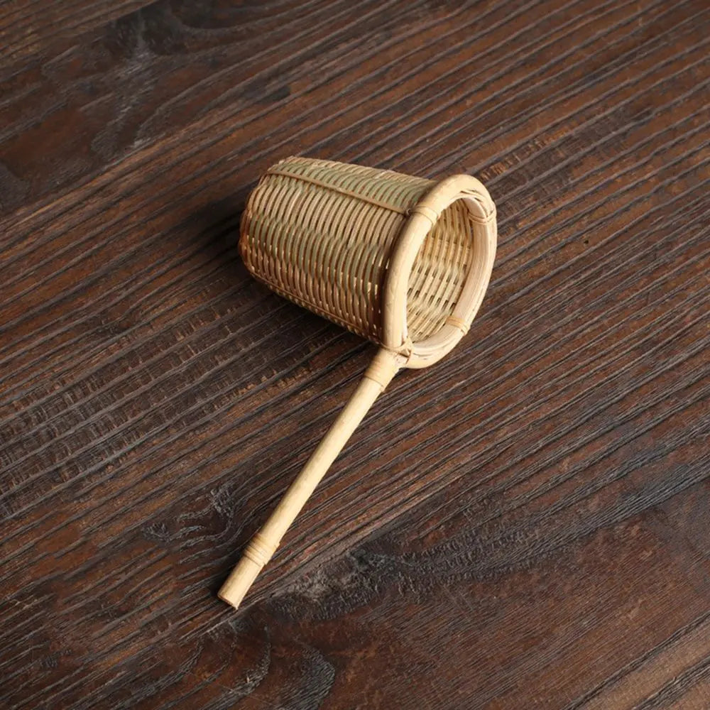 1Pc Japanese-style Natural Bamboo Rattan Tea Scoop Tea Shovel Tea Leaves Chooser Holder Spoon for Tea Honey Coffee High Quality