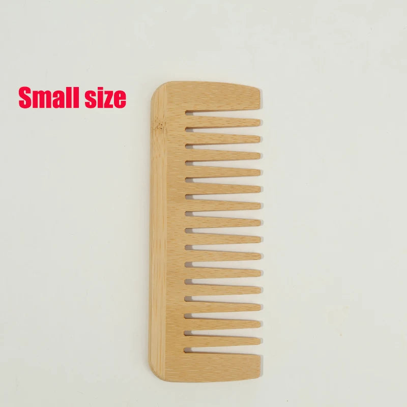1pcs/7pcs Multiple Types Natural Bamboo & Wood Handmade Wooden Combs Collection, Wide & Fine Teeth